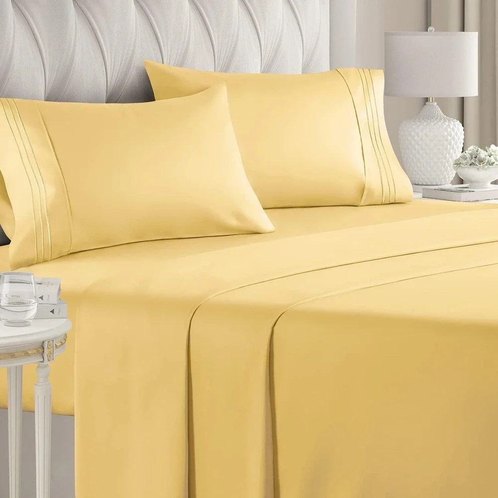 Extra Deep Pocket Sheets - 4 Piece Sheet Set - Cal King Size Sheets Deep Pocket